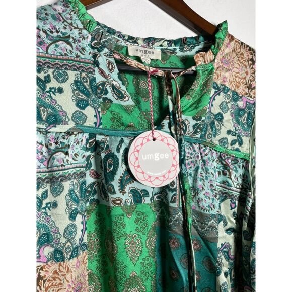 UMGEE NWT Boho Patchwork Dress Western Cowgirl Chic Festival Retro Gypsy Vibes - Picture 3 of 8